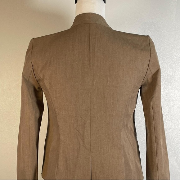 Loft Brown Notched Collar Open Front 2 Button Closure Long Sleeve Blazer XXSP - Picture 8 of 11
